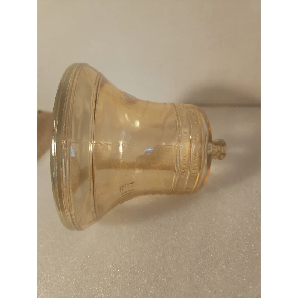 Vintage Liberty Bell Iridescent Bank Pass & Stow Amber Carnival Glass Coins 4